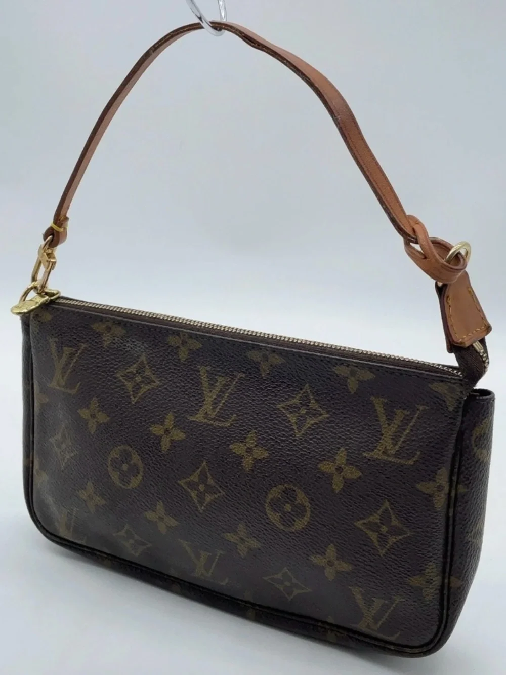 Auth Louis Vuitton Monogram Pochette Accessory Pouch Handbag